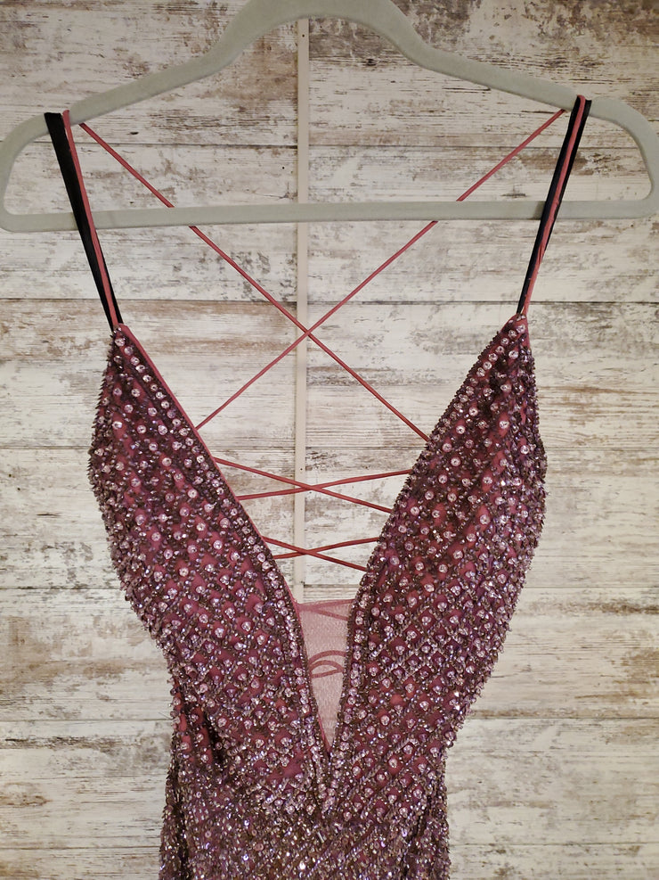 PURPLE SEQUIN LONG GOWN