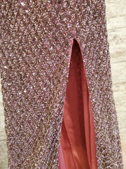 PURPLE SEQUIN LONG GOWN