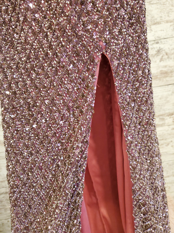 PURPLE SEQUIN LONG GOWN