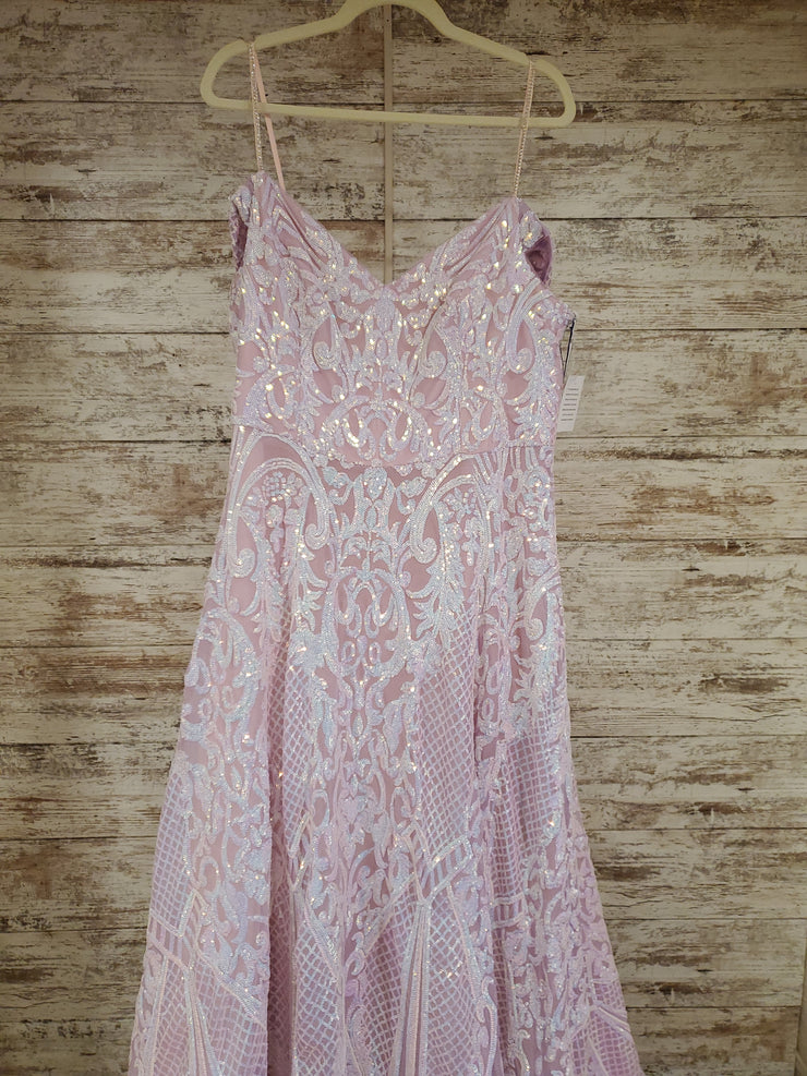 PINK COLORFUL A LINE GOWN -NEW