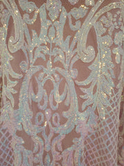 PINK COLORFUL A LINE GOWN -NEW