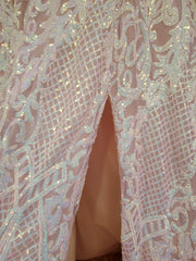 PINK COLORFUL A LINE GOWN -NEW