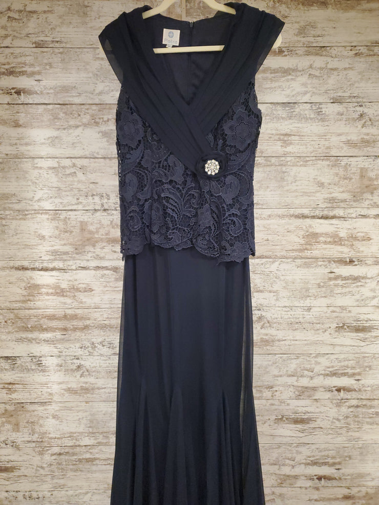 NAVY LONG EVENING GOWN