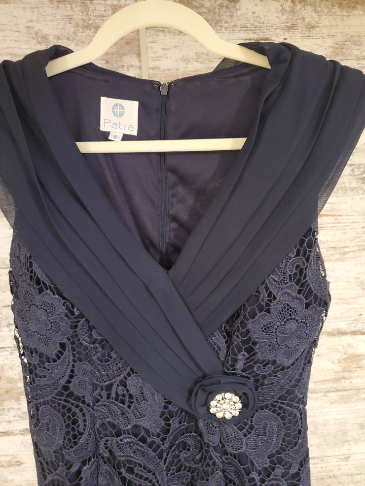 NAVY LONG EVENING GOWN