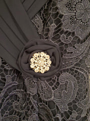 NAVY LONG EVENING GOWN