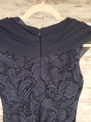 NAVY LONG EVENING GOWN