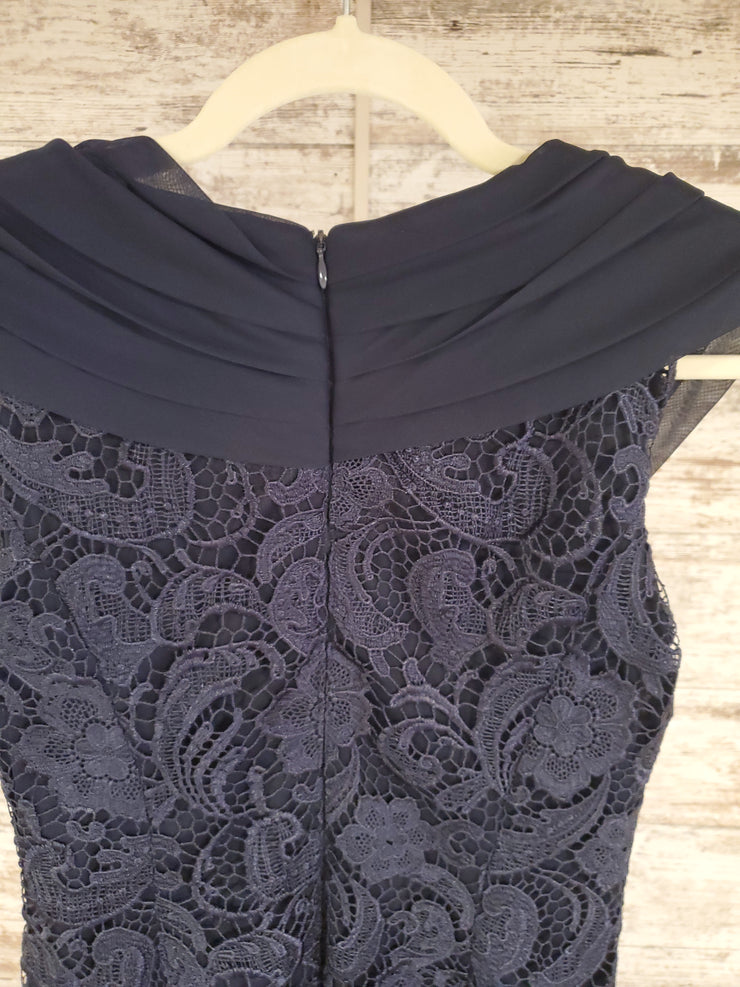 NAVY LONG EVENING GOWN
