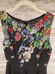 BLACK/FLORAL SHORT DRESS