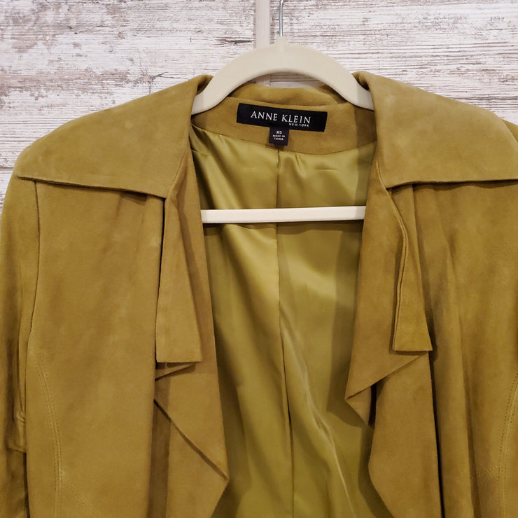 GREEN SUEDE OPEN JACKET