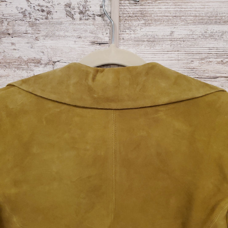 GREEN SUEDE OPEN JACKET