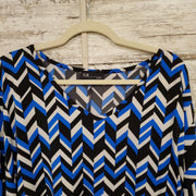BLUE/BLACK SHORT SLEEVE TOP