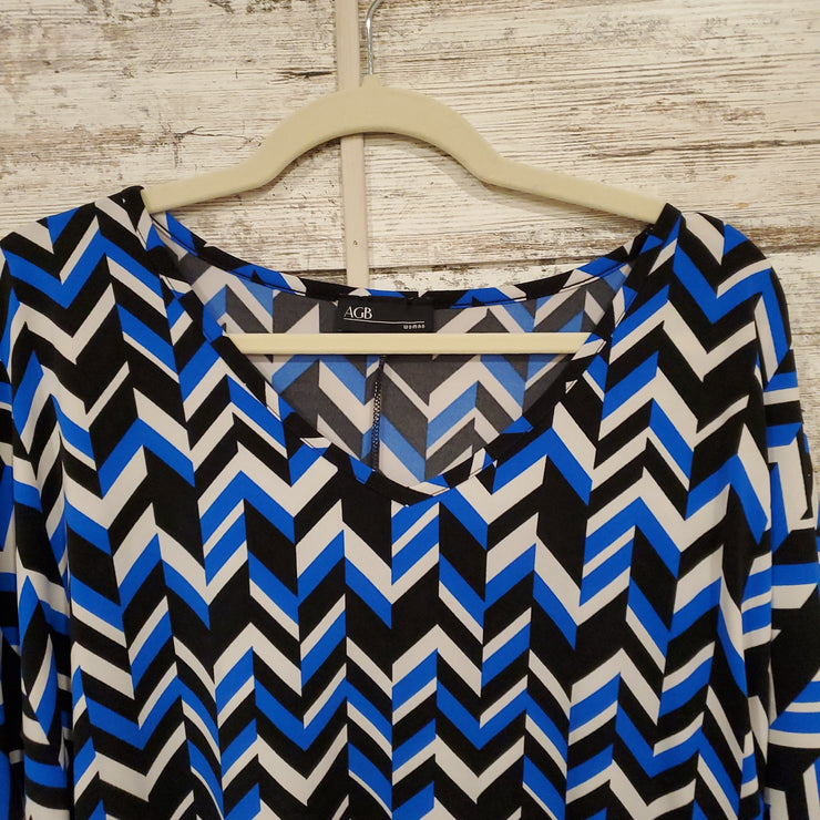 BLUE/BLACK SHORT SLEEVE TOP