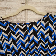 BLUE/BLACK SHORT SLEEVE TOP