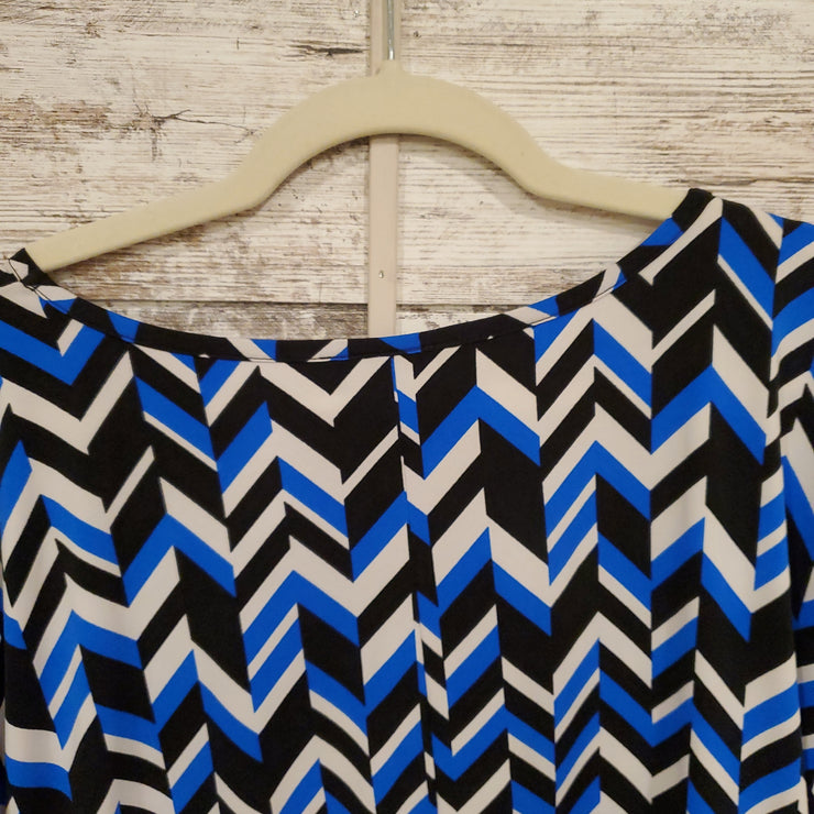 BLUE/BLACK SHORT SLEEVE TOP