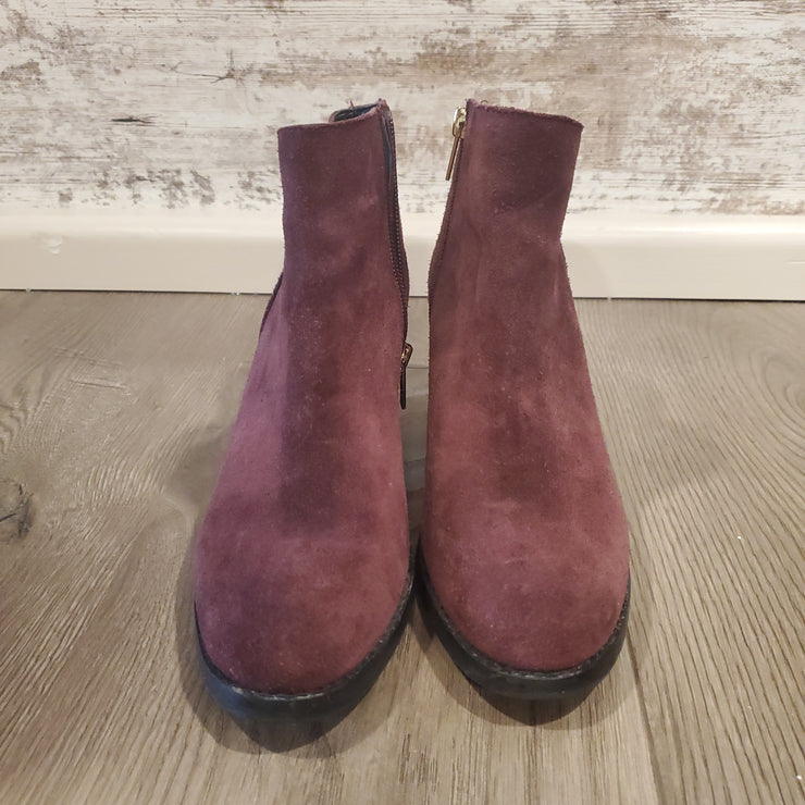 BURGUNDY SUEDE SHOE BOOTS