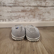 NAVY STRIPED SLIP ONS