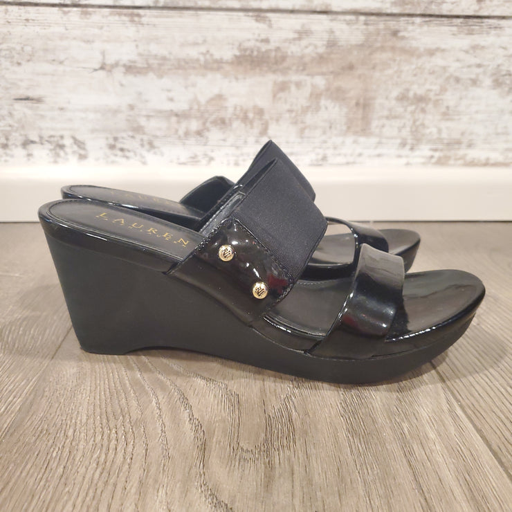 BLACK SANDAL WEDGES