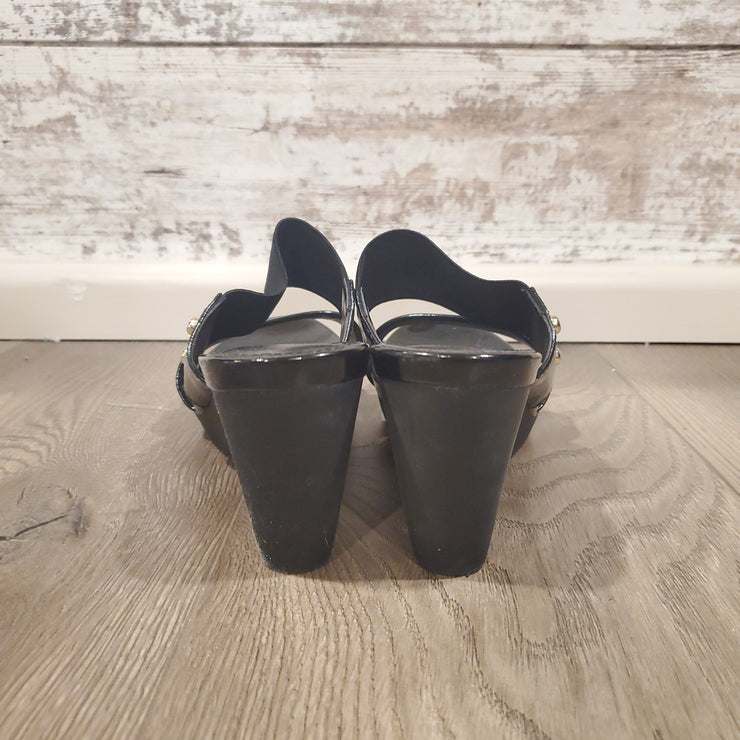 BLACK SANDAL WEDGES