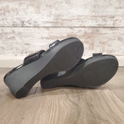 BLACK SANDAL WEDGES