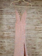 PINK SEQUIN LONG DRESS (NEW)