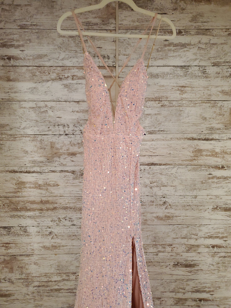 PINK SEQUIN LONG DRESS (NEW)