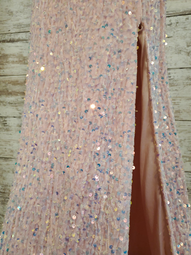 PINK SEQUIN LONG DRESS (NEW)