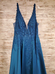 TEAL A LINE GOWN