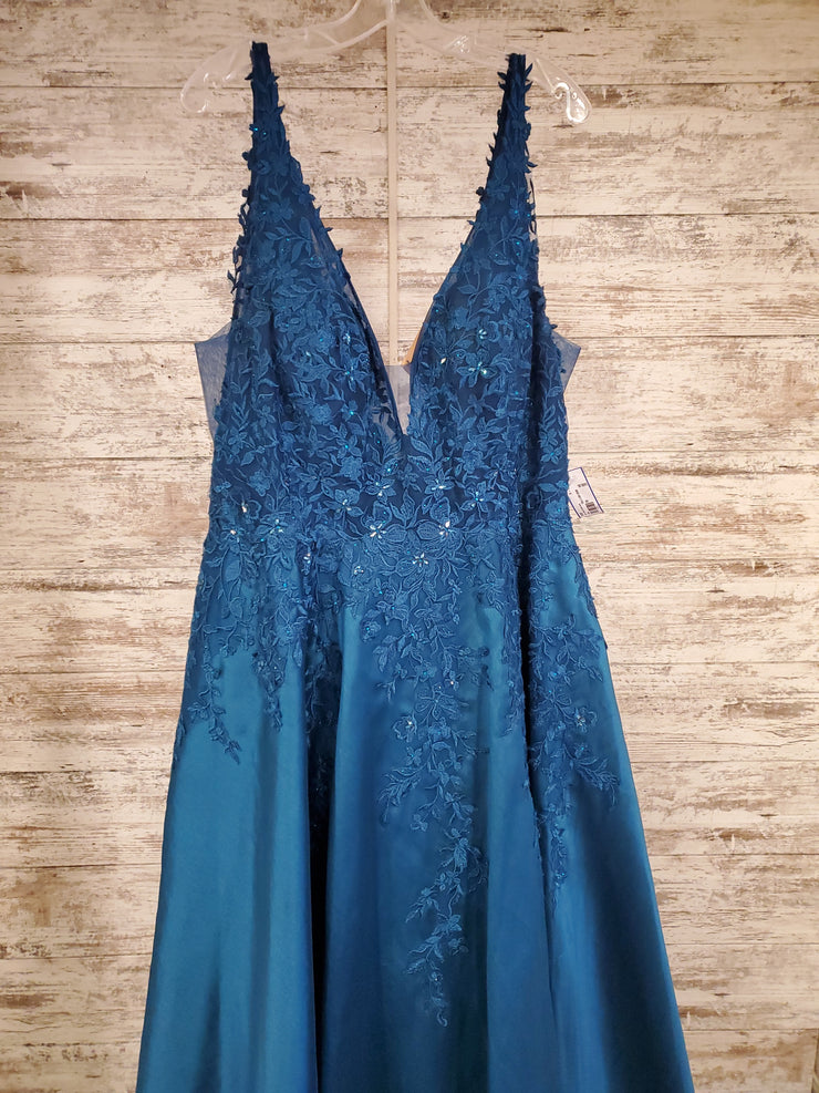 TEAL A LINE GOWN