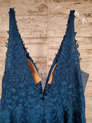 TEAL A LINE GOWN