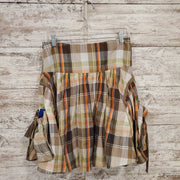 GREEN/BROWN SKIRT 100% COTTON