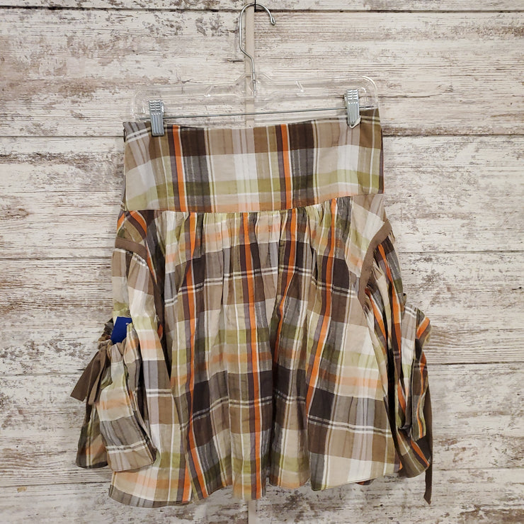 GREEN/BROWN SKIRT 100% COTTON