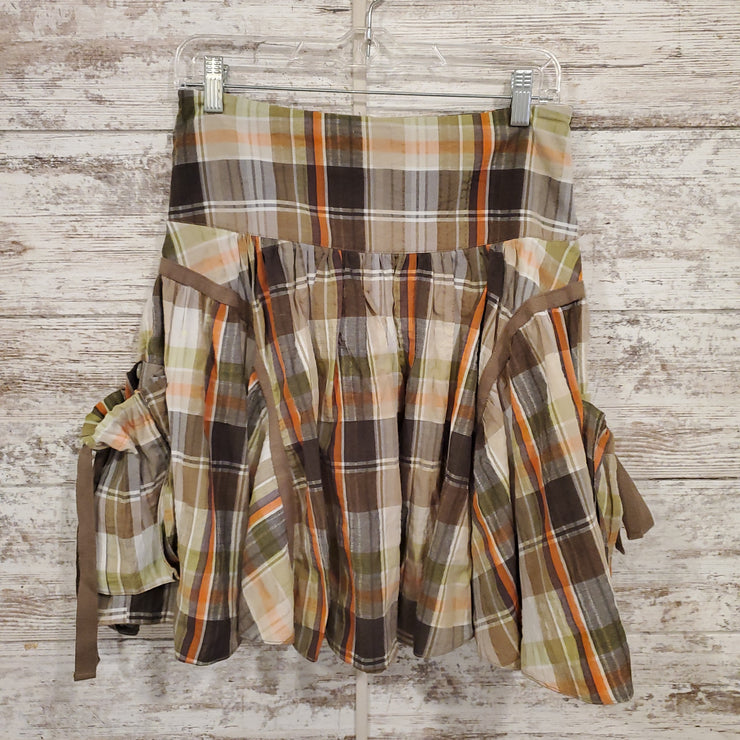 GREEN/BROWN SKIRT 100% COTTON