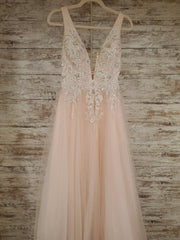 PEACH/FLORAL A LINE GOWN