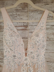 PEACH/FLORAL A LINE GOWN