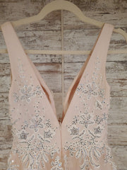 PEACH/FLORAL A LINE GOWN