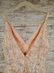 PEACH/FLORAL A LINE GOWN