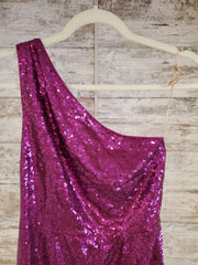 PINK SPARKLY LONG EVENING GOWN