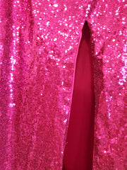 PINK SPARKLY LONG EVENING GOWN