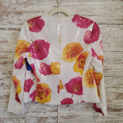 WHITE/FLORAL SEQUIN JACKET$498