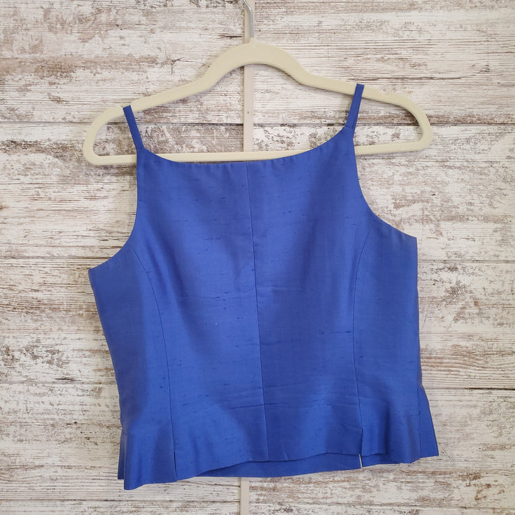 ROYAL BLUE 100% SILK TOP $198