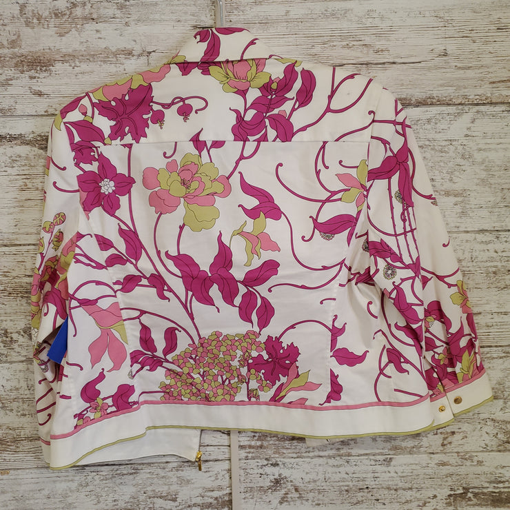 WHITE/PINK FLORAL COTTON JKT