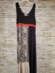 BLACK/TAN MAXI DRESS