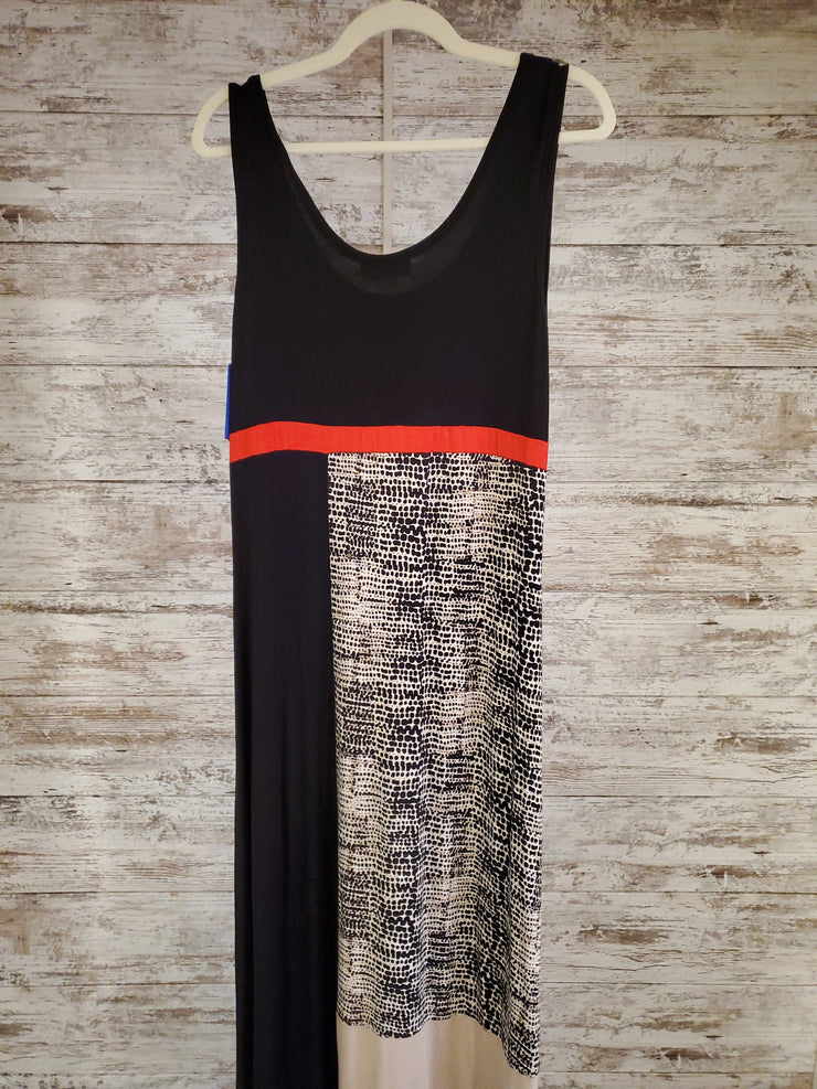 BLACK/TAN MAXI DRESS
