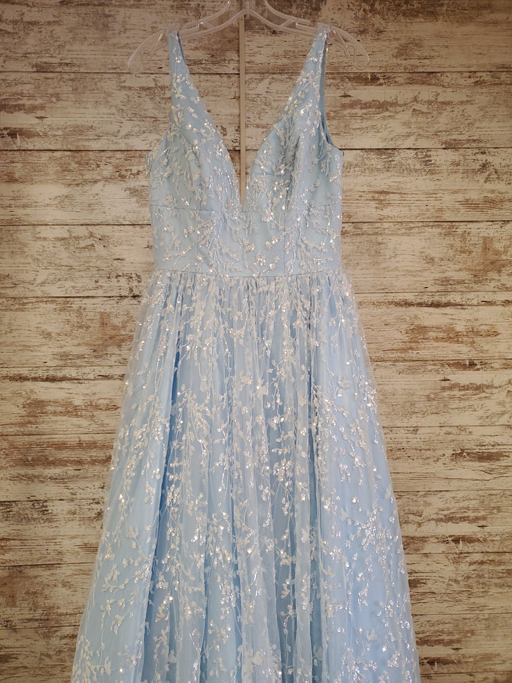 BLUE/WHITE PRINCESS A LINE GOW