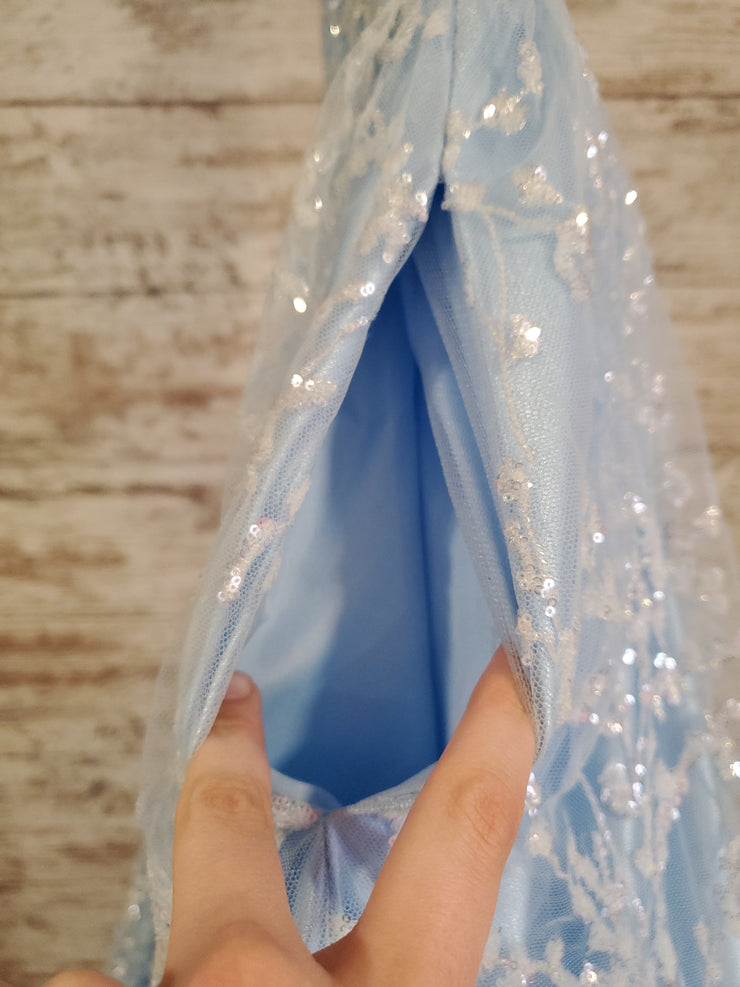 BLUE/WHITE PRINCESS A LINE GOW