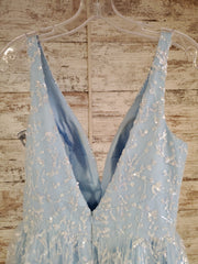 BLUE/WHITE PRINCESS A LINE GOW