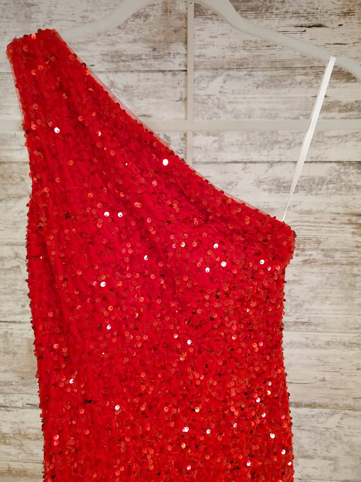 RED FULL SEQUIN LONG DRESS-NEW