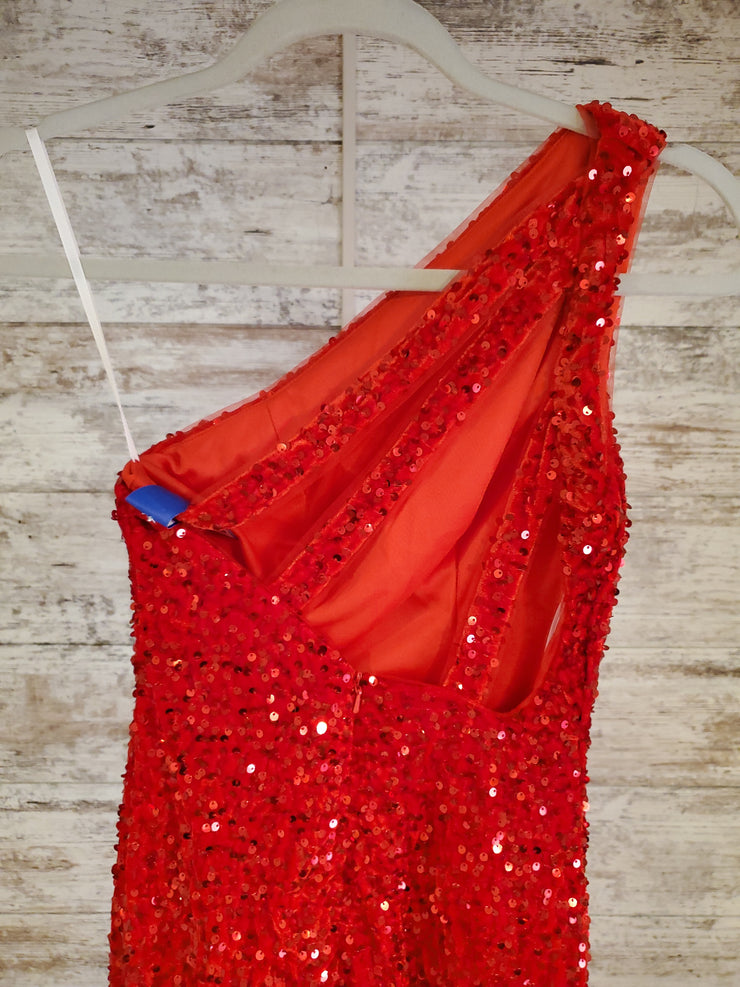 RED FULL SEQUIN LONG DRESS-NEW
