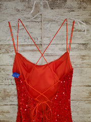 RED FULL SEQUIN LONG DRESS