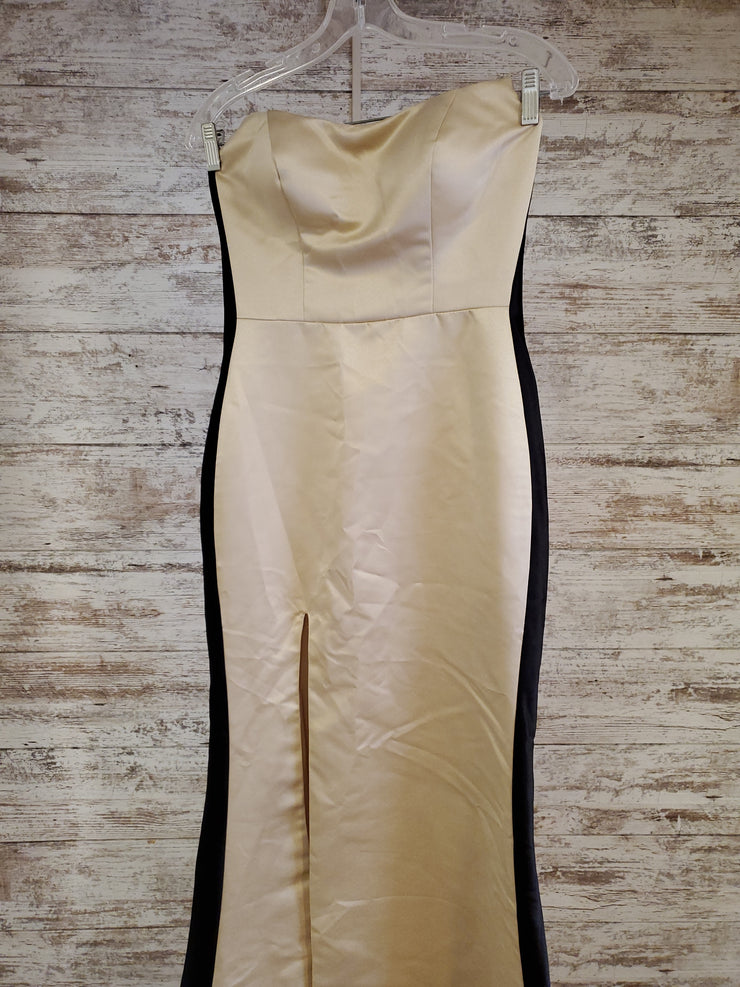 TAN/BLACK MERMAID GOWN (NEW)